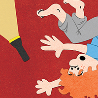 Fred falls out of his bed